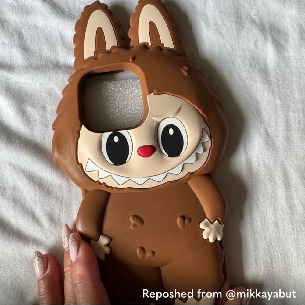 Labubu popmart Brown iPhone 12/ 13/14/15Pro Max Case